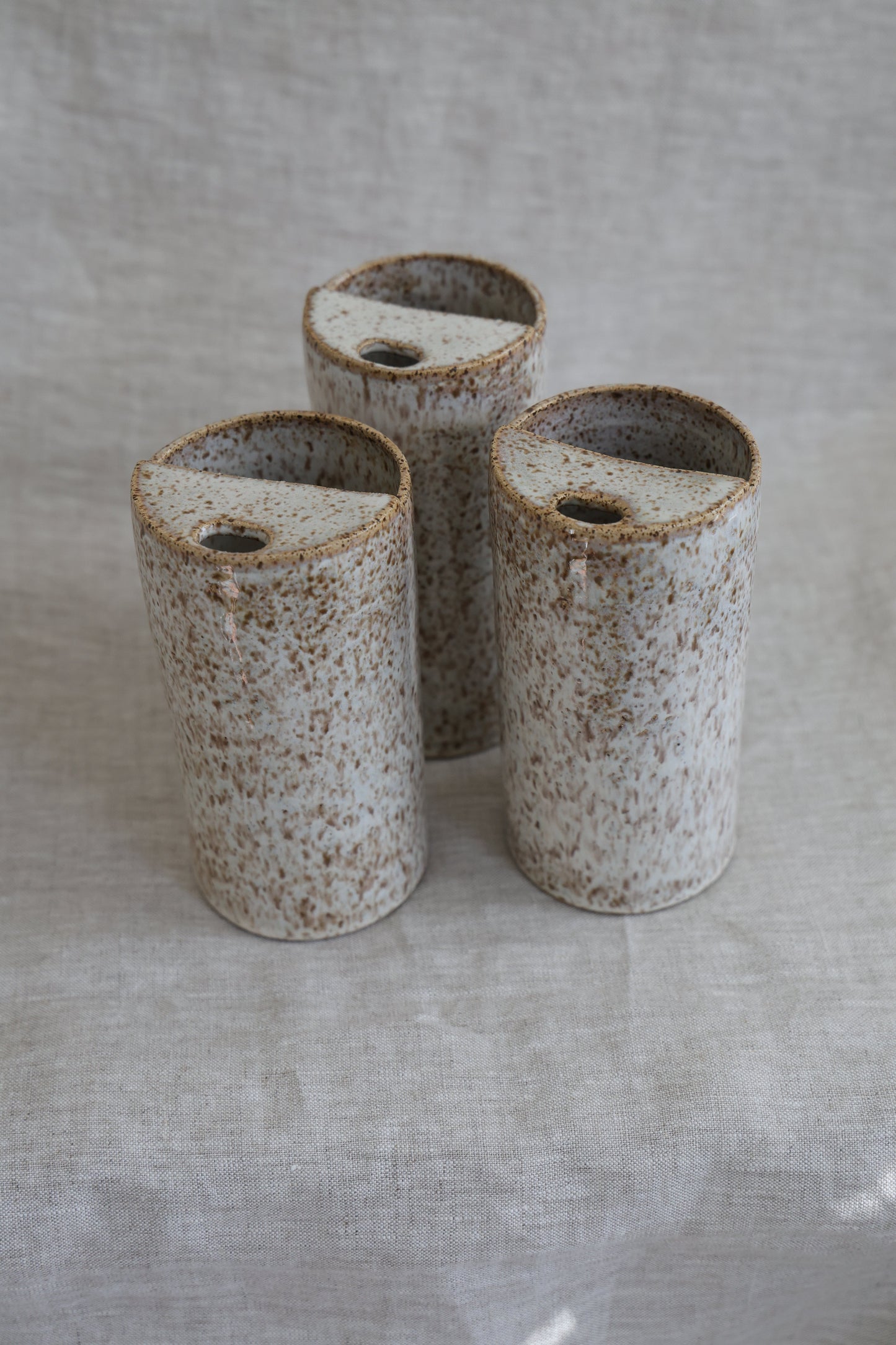 Travel Cup, To Go cup, On The Go Cup, Ceramic Travel Mug, Mustache Saver, Handmade Pottery, Speckled White Travel Mug