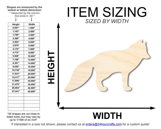 Unfinished Wood Arctic Fox Shape | Canine Craft Cutout | Wildlife | up to 46" DIY