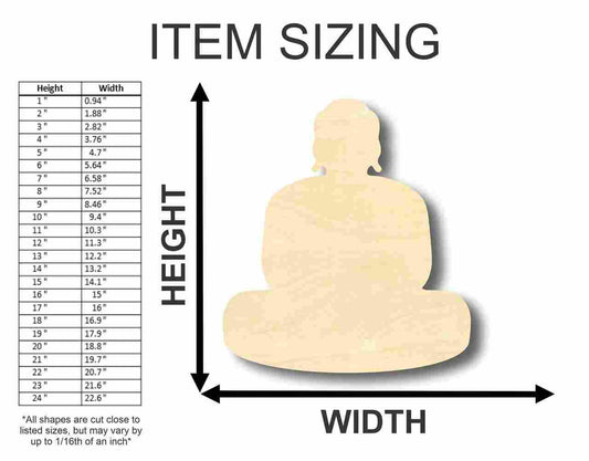 Unfinished Wood Buddha Shape - Religion - Craft- up to 46" DIY