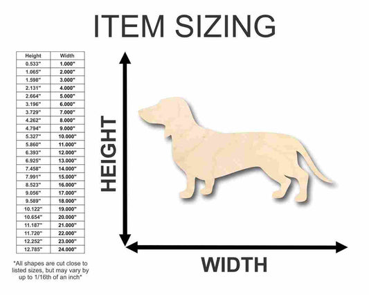 Unfinished Wood Dachshund Dog Shape - Animal - Pet - Craft - up to 46" DIY