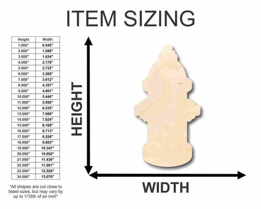 Unfinished Wood Fire Hydrant Shape - Firefighter - Craft - up to 46" DIY