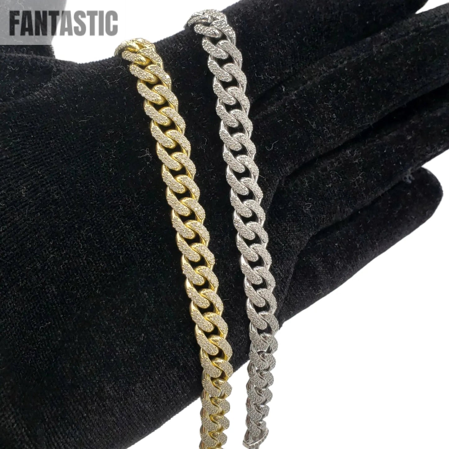 10K Gold- Iced Out Diamond Miami Cuban Chains (9mm)