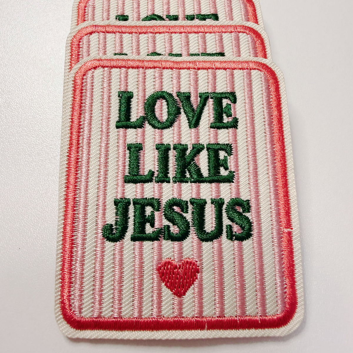 2" x 2.5" Love Like Jesus - Embroidered Hat Patch