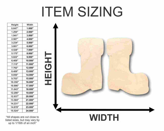 Unfinished Wood Santa Claus Boots Shape - Christmas - Ornament - Craft - up to 46" DIY