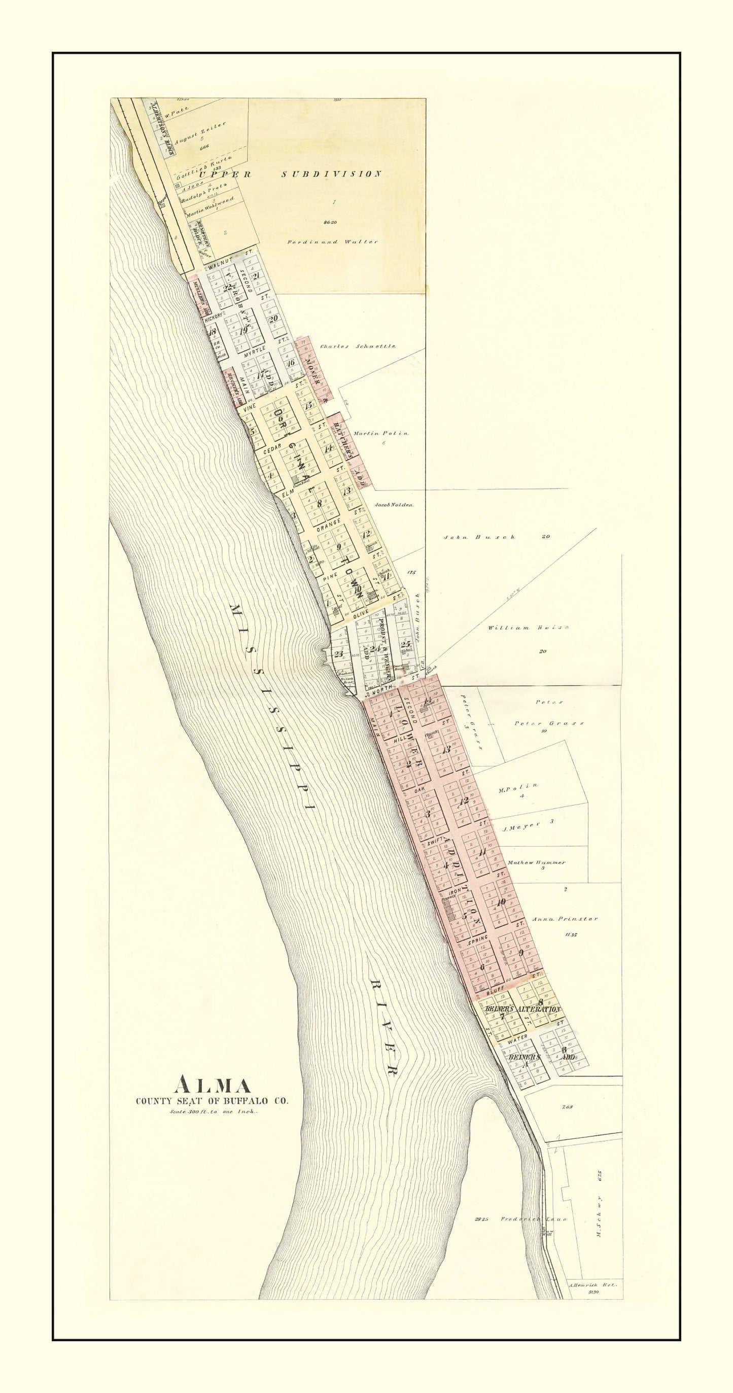 Vintage Map of Alma, Wisconsin 1896