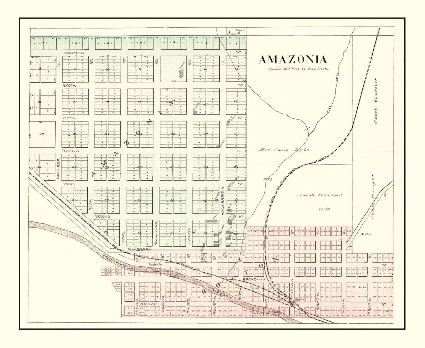 Vintage Map of Amazonia, Missouri 1898