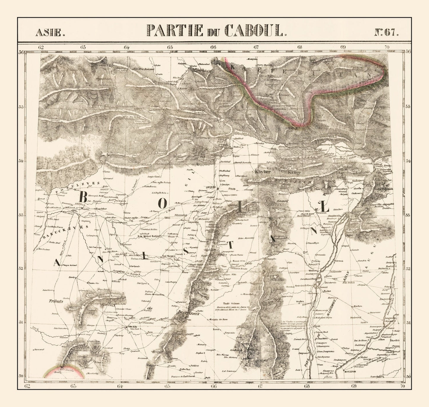 Vintage Map of Afghanistan 1827