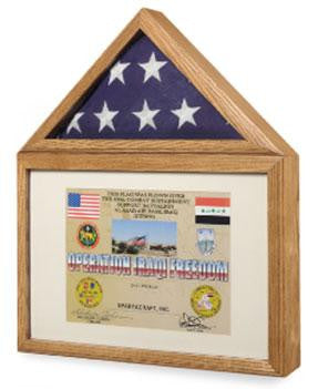 Flag Connections Large Flag and Certificate Display case with 3' x 5' or 5' x 8' or 5’ x 9.5’ flag