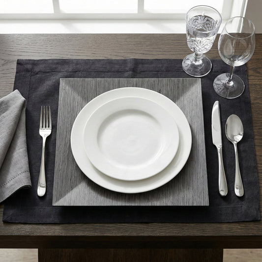 Gray Pine Square Charger Plate 12-Piece Set