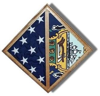 Flag - Wall Mounted box - Fit Burial flag Case, Walnut