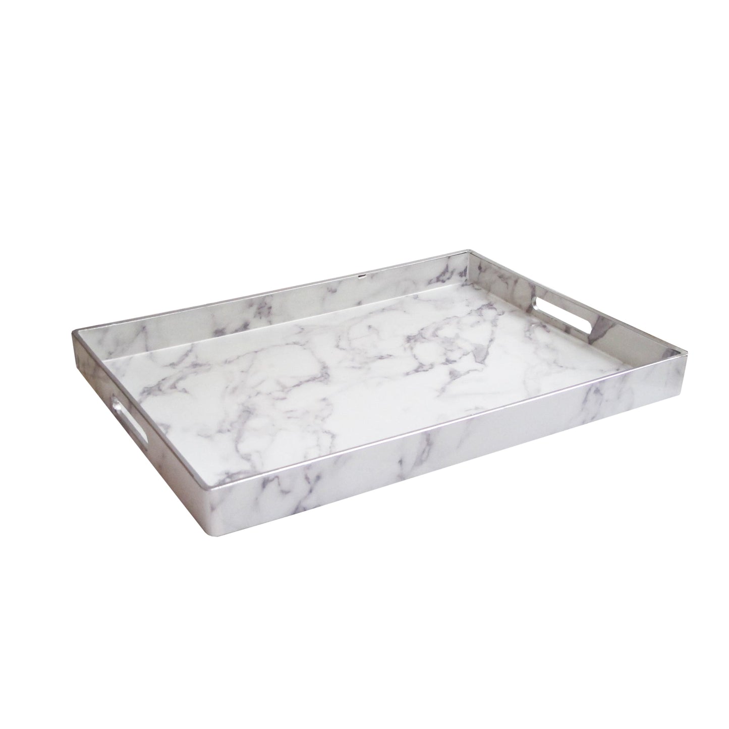 Marble White Tray with Handles