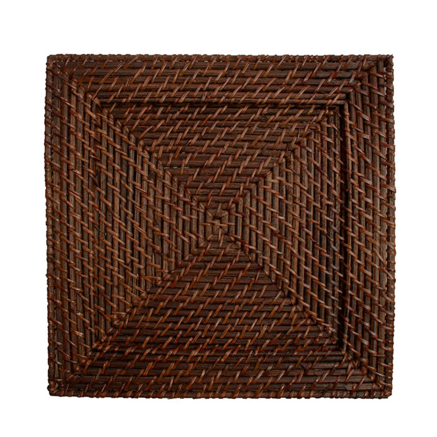 Square Rattan Charger Set of 4 13"D