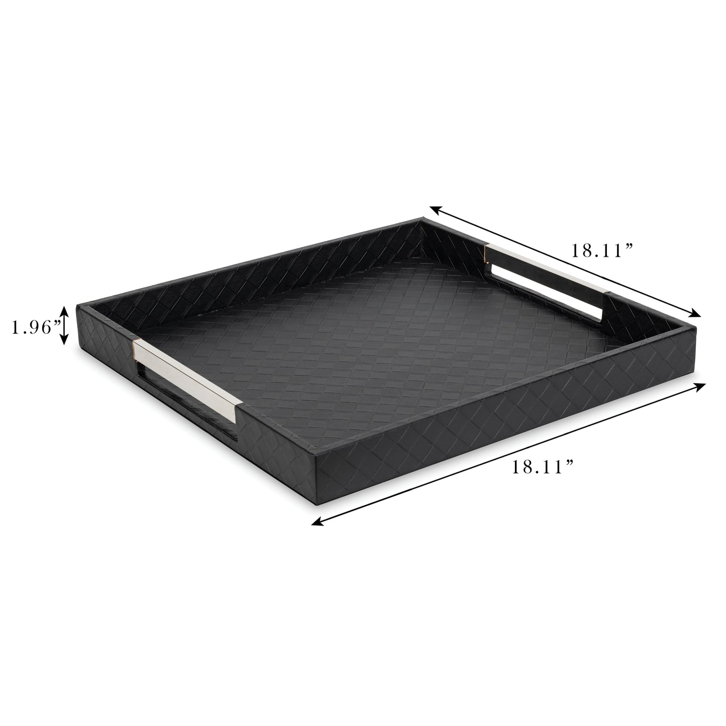 Sleek Black Square Tray with Handles for Modern Serving