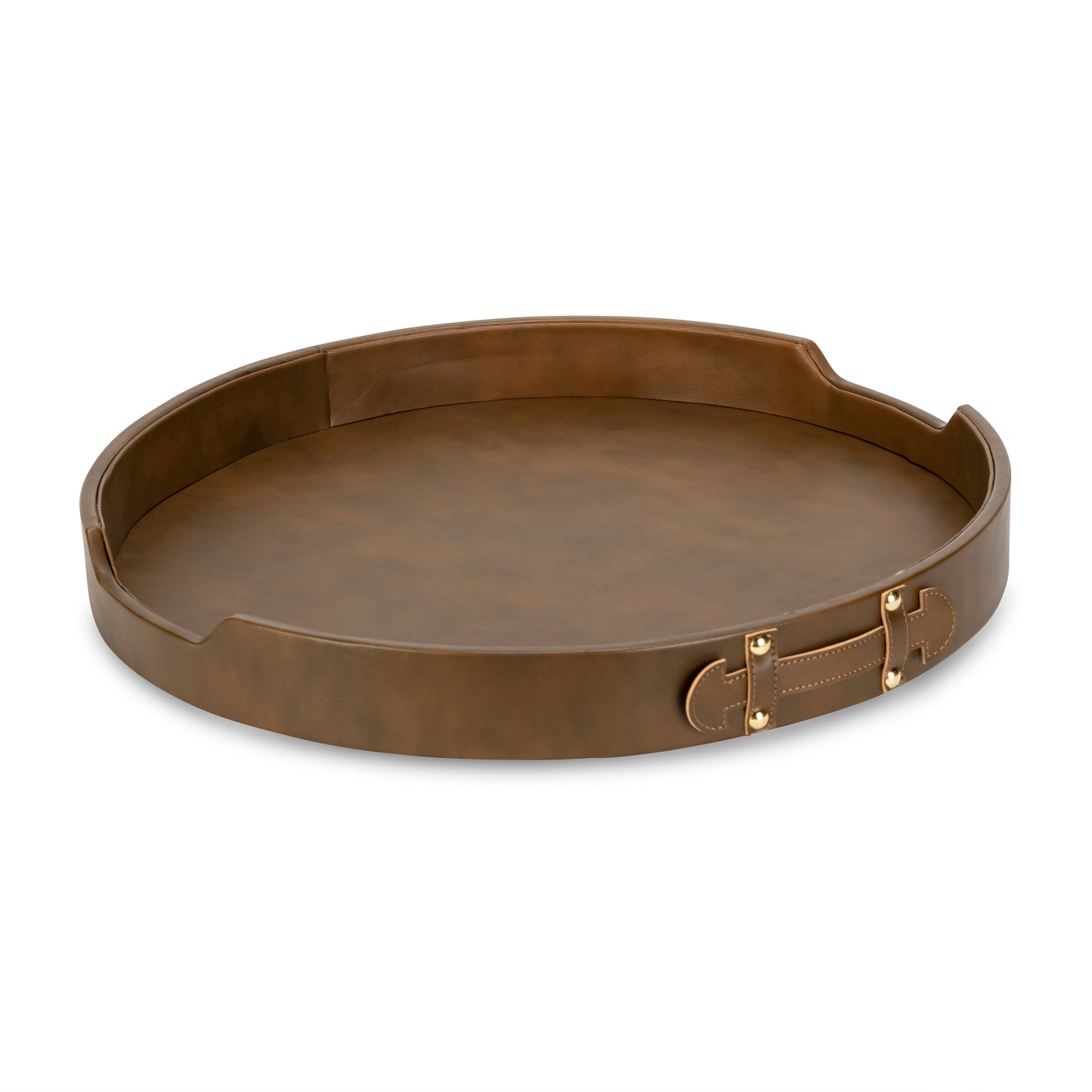 Dark Brown Round Tray for Stylish Serving and Home Décor
