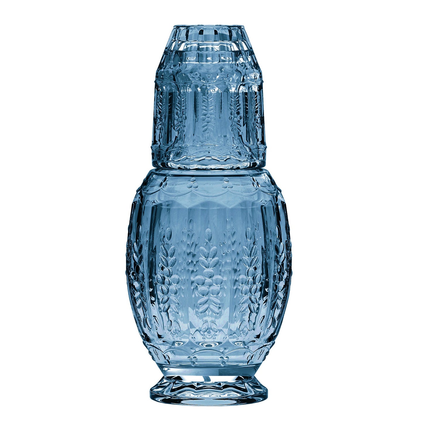 Vintage Blue Water Carafe With Tumbler 33.08OZ.