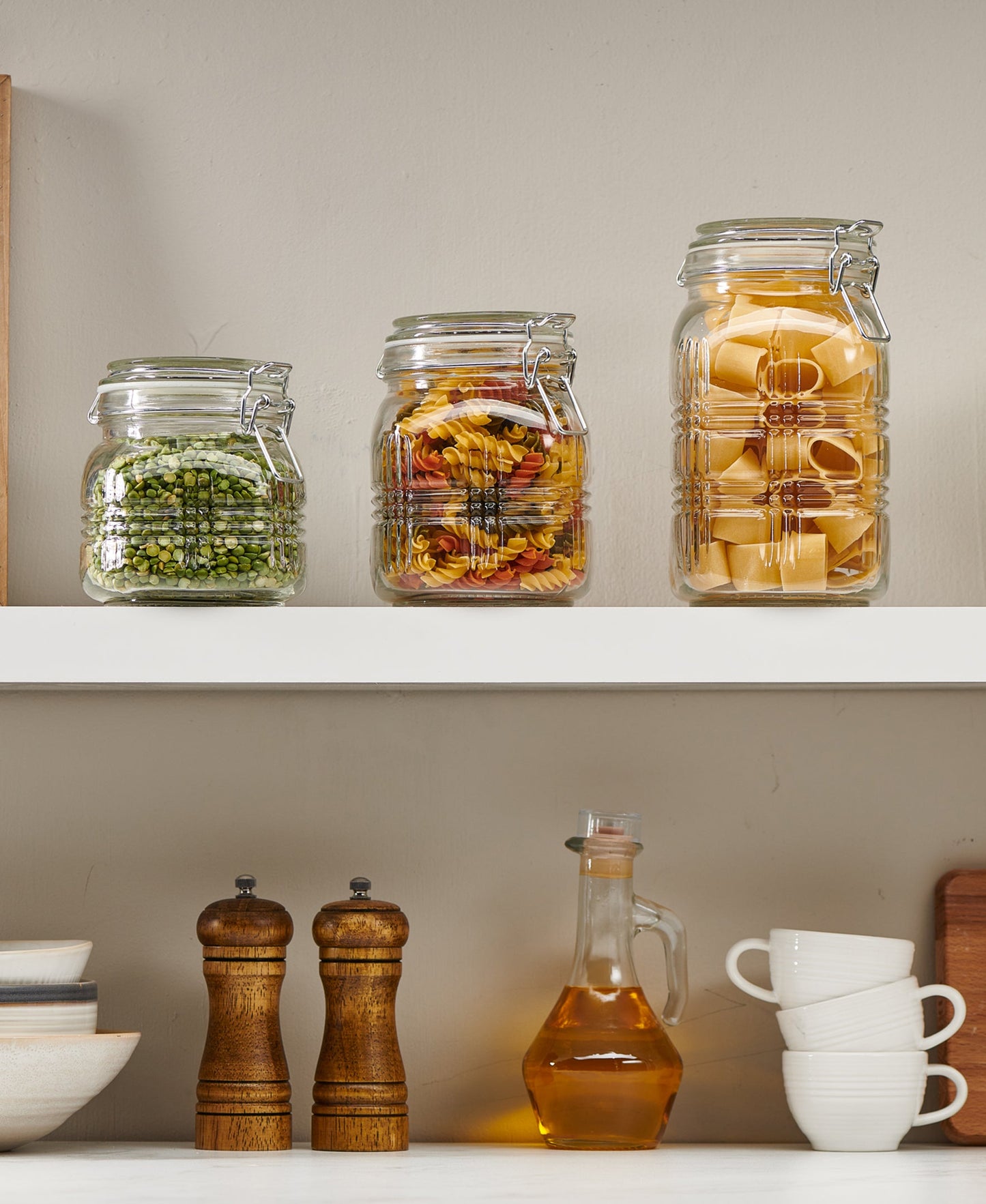 PORTLAND SQ SET OF 3 GLASS CANISTERS