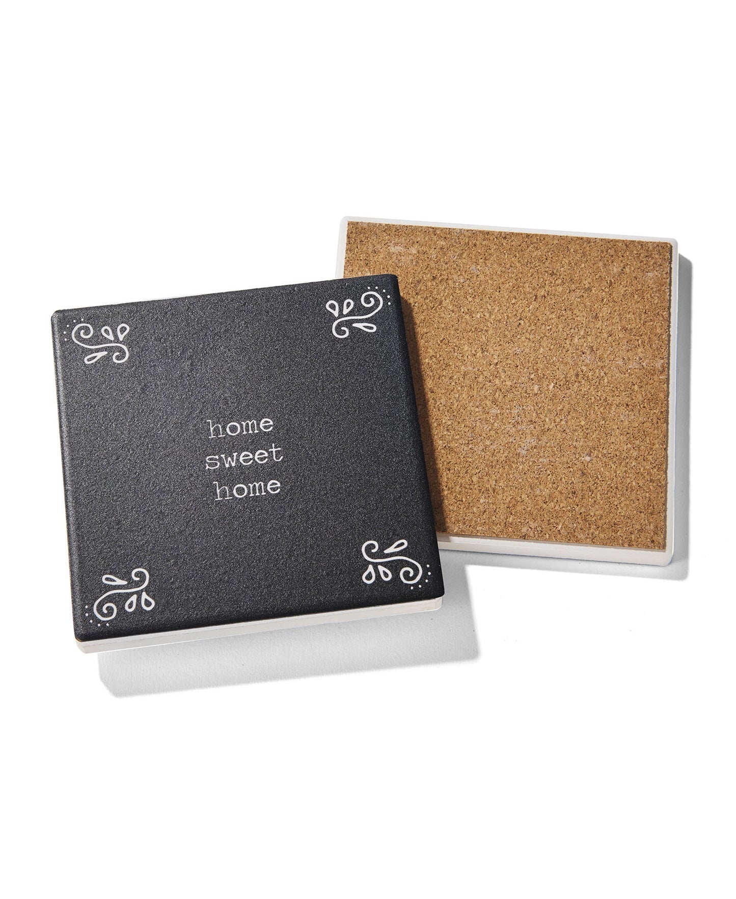Happy Place Set of 4 Ceramic Coasters - Stylish 4.25" Drink Protection