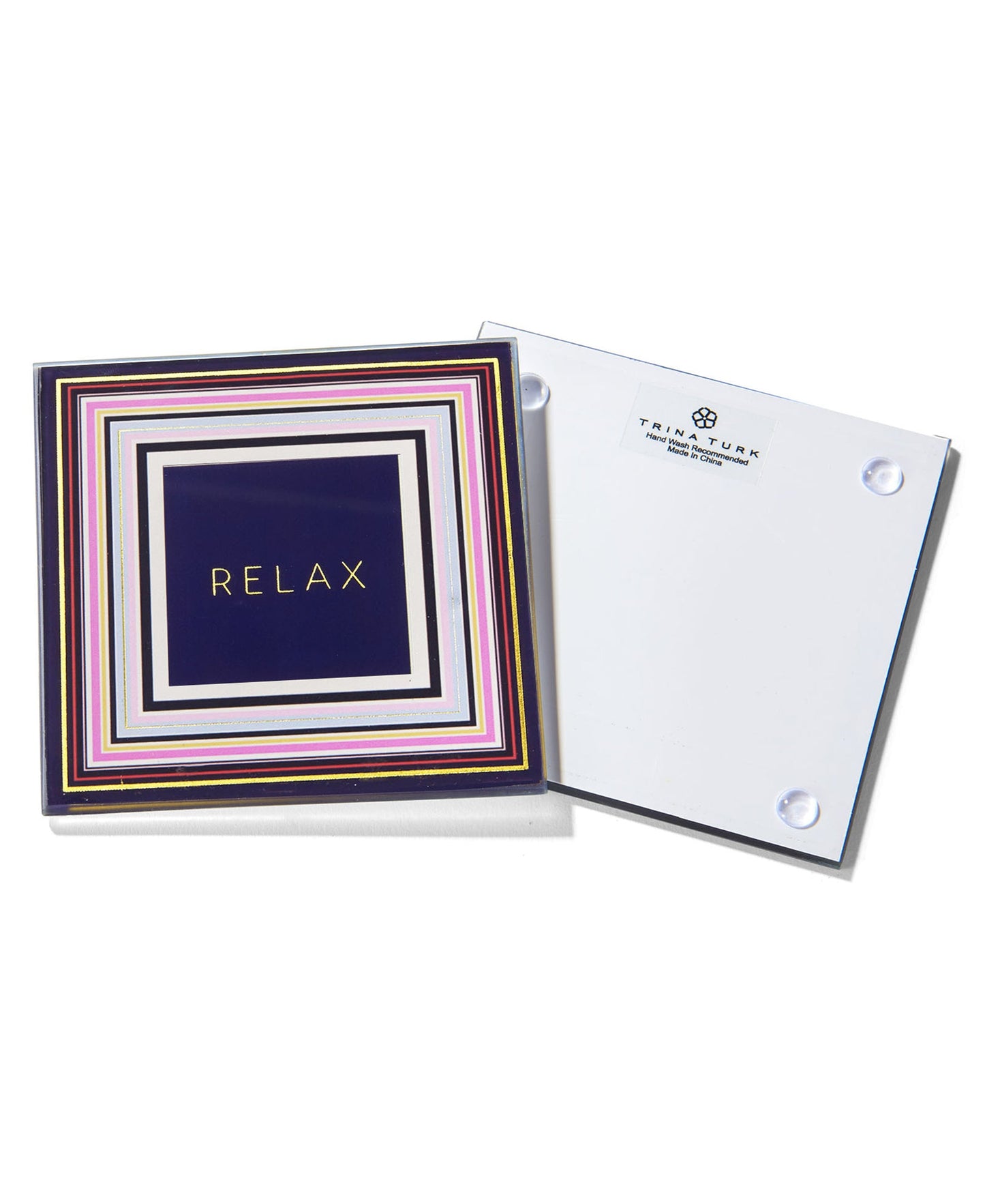 Cheers To You Gold and White Glass Coasters - Set of 4