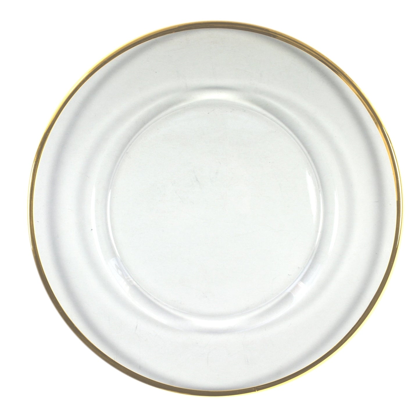 Gold Rimmed Clear Glass Charger Plate 13"