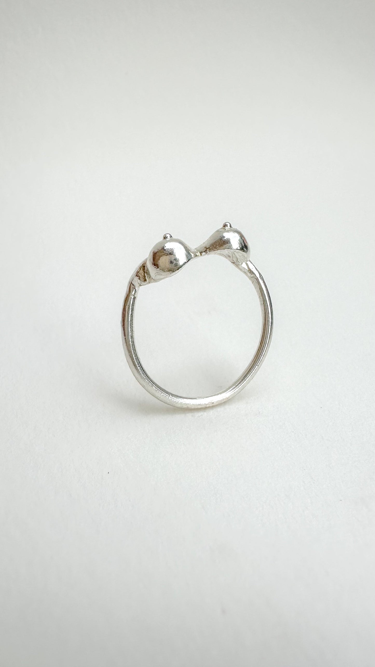 Breastful Bling, Silver boob ring, breast cancer awareness ring, Titty Trinket, Mammary Magic ring.