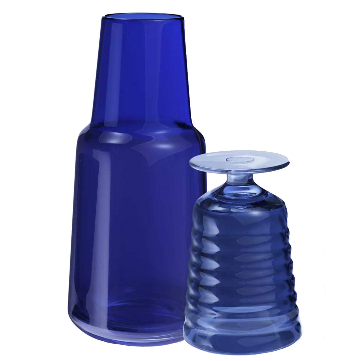 S/2 NAVY CARAFE + FOOTED CUP SET WITH PAINTED COLOR, RE-SHIPPER MAIL BOX: 4.01 X 11.18", 32.46 OZ.