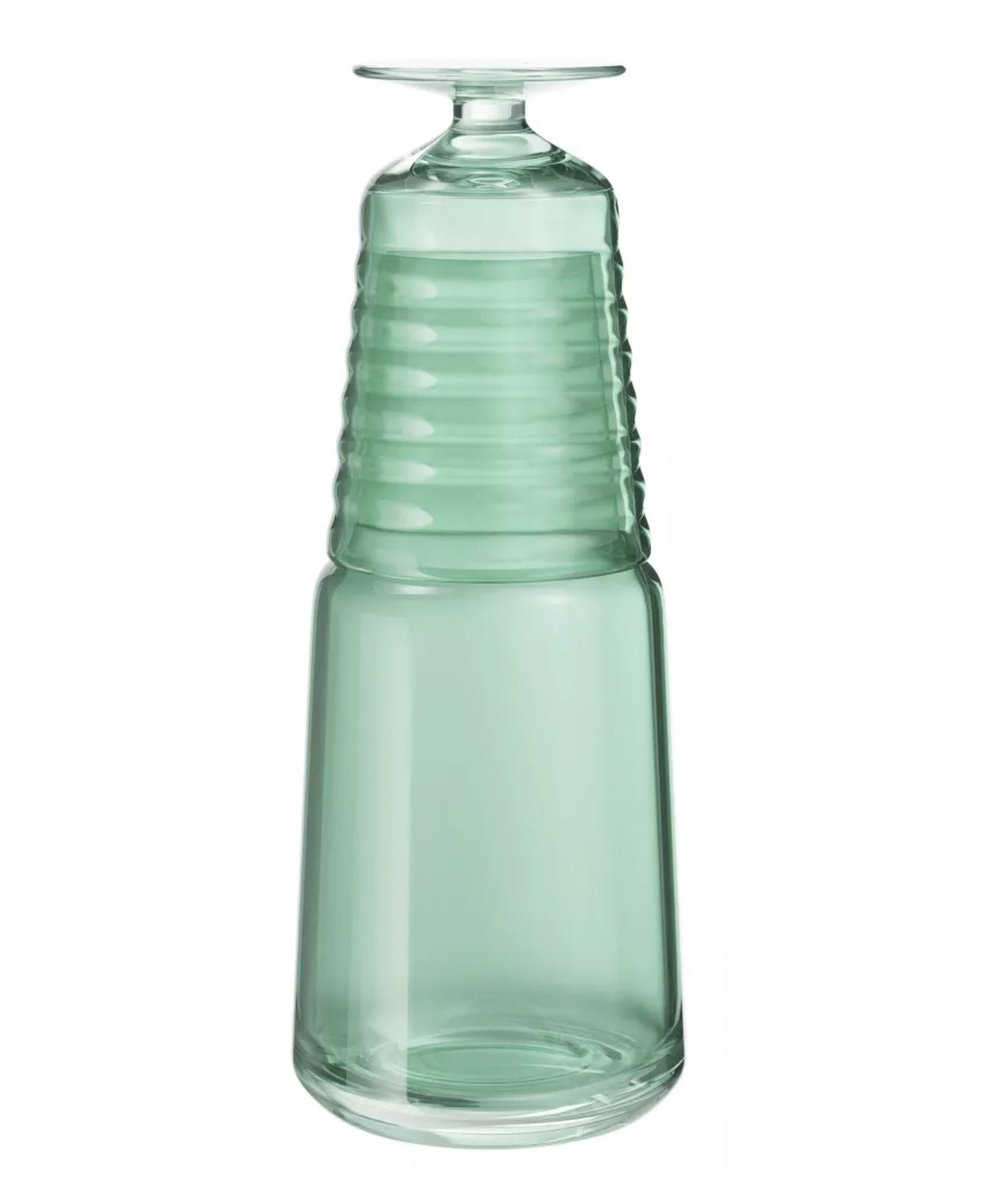 S/2 GREEN CARAFE + FOOTED CUP SET WITH PAINTED COLOR, RE-SHIPPER MAIL BOX: 4.01 X 11.18", 32.46 OZ.