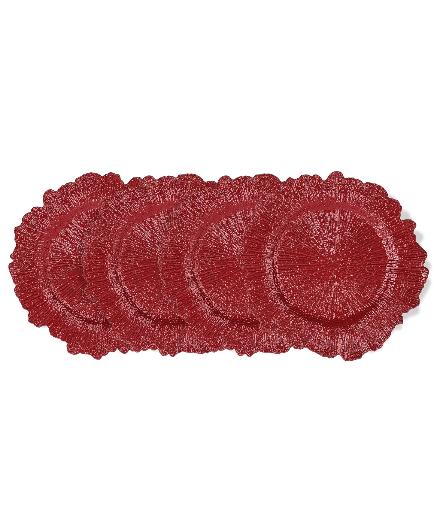 RED REEF PP SET OF 4 CHARGER PLATES 13"D