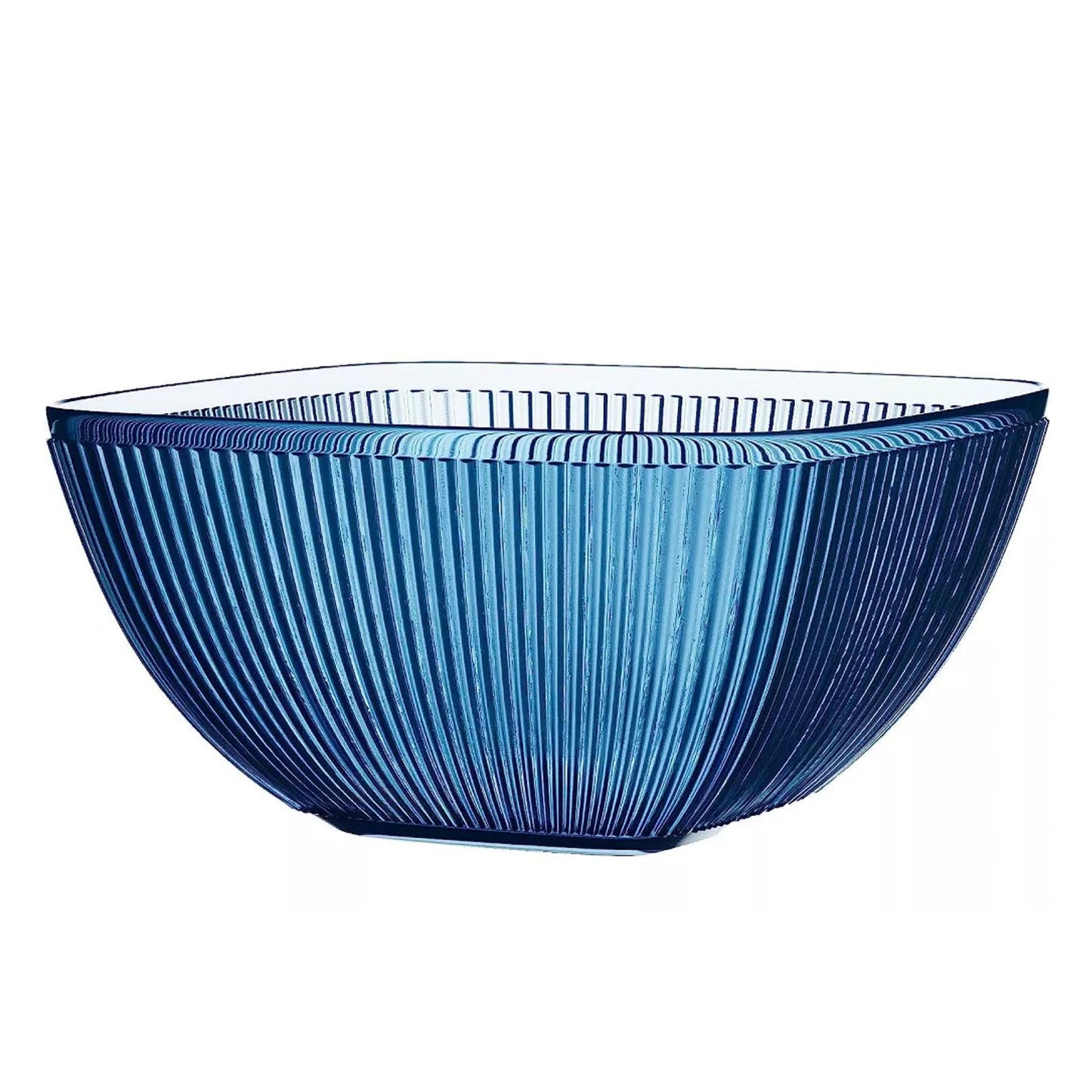 BLUE RIBBED ACRYLIC SERVING BOWL 113.28 OZ/3.35 L