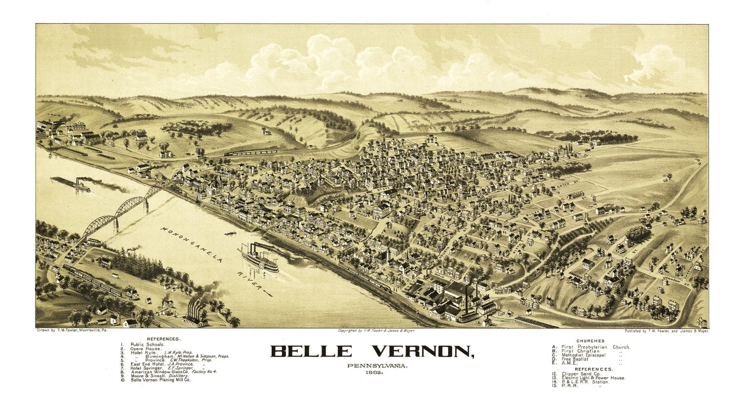 Vintage Map of Belle Vernon, Pennsylvania 1902