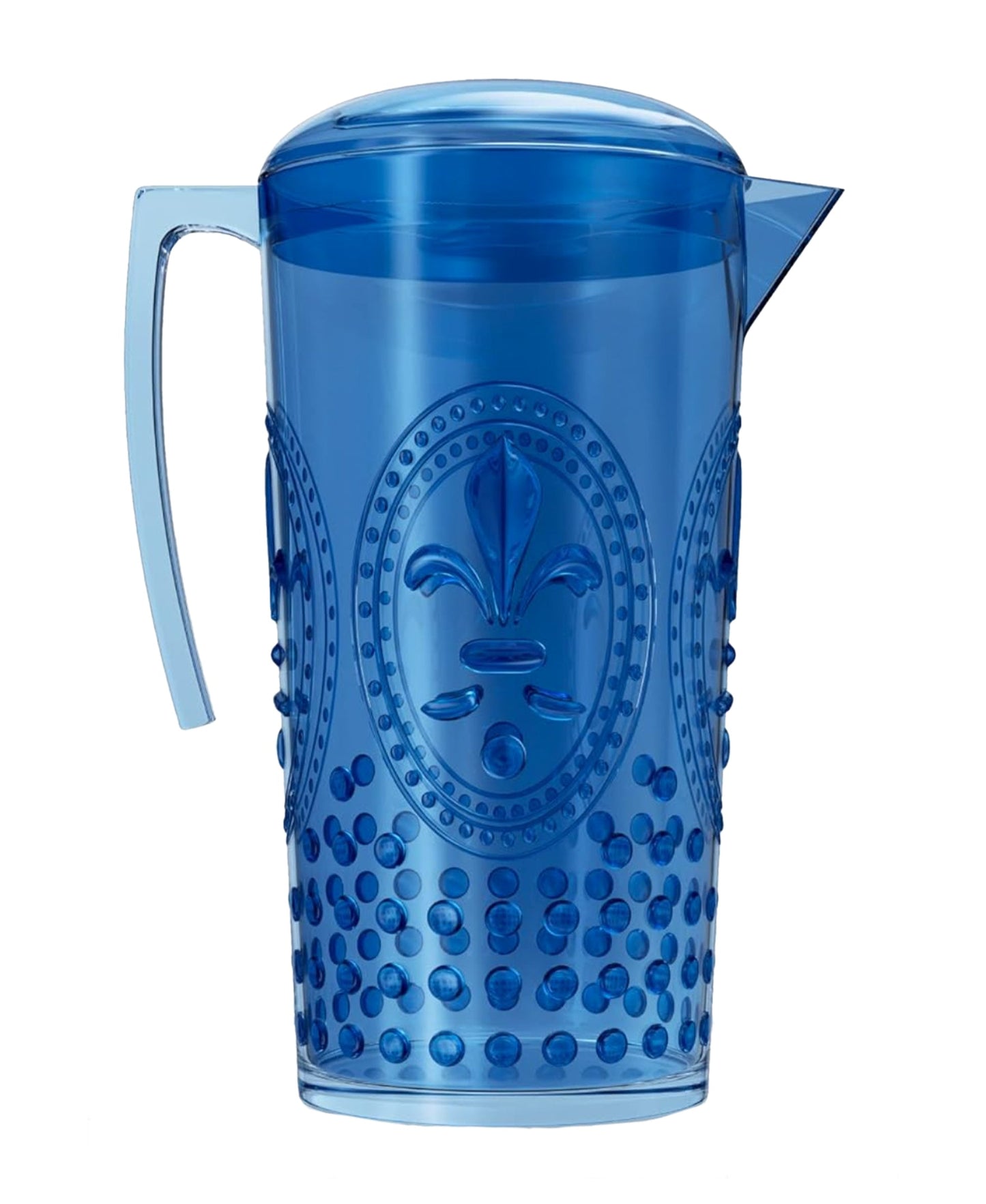 FLEUR DE LIS INDIGO ACRYLIC PITCHER 74.39 OZ/2.2 L