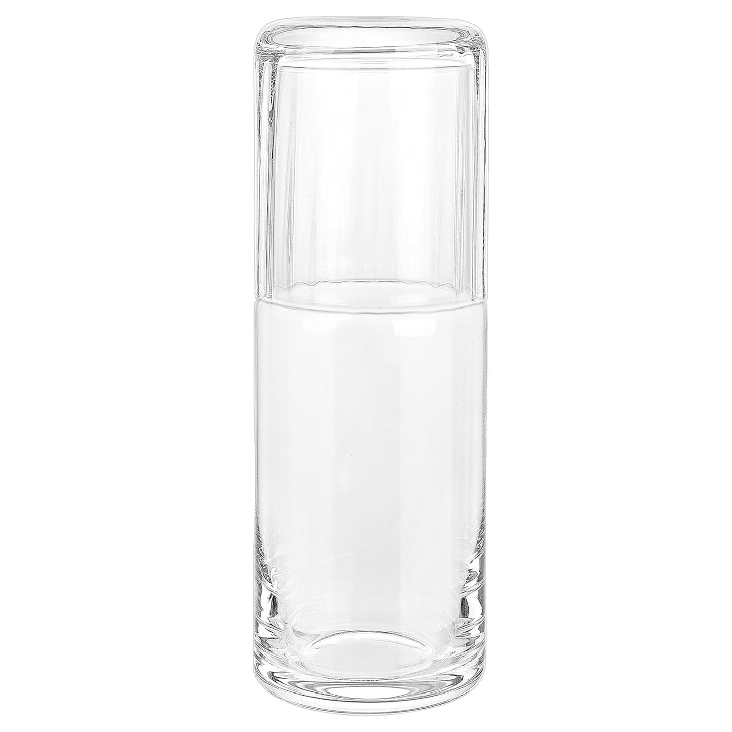 CLEAR GLASS CARAFE SET: CARAFE 3.15"D X 8.86"H 800 ML/27.05 OZ, TUMBLER 3.11"D X 3.74"H 360 ML/12.17 OZ RB