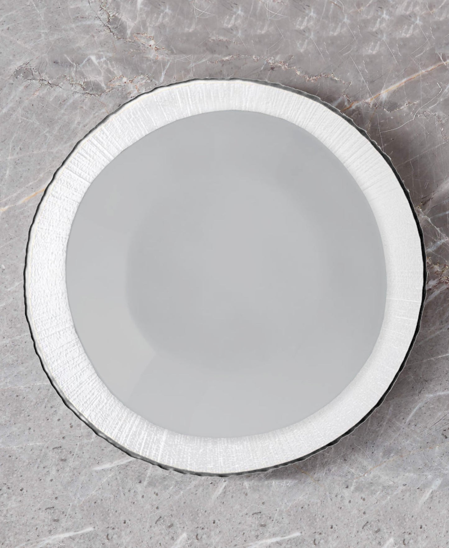 Centro Clear Glass Charger Plate with Silver Rim by American Atelier