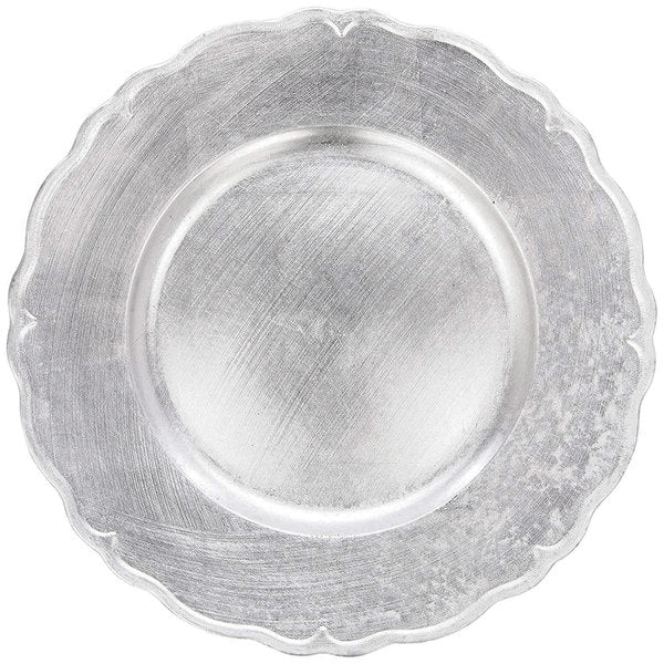 SILVER REGENCY POLY CHARGERS SET OF 12 13"D