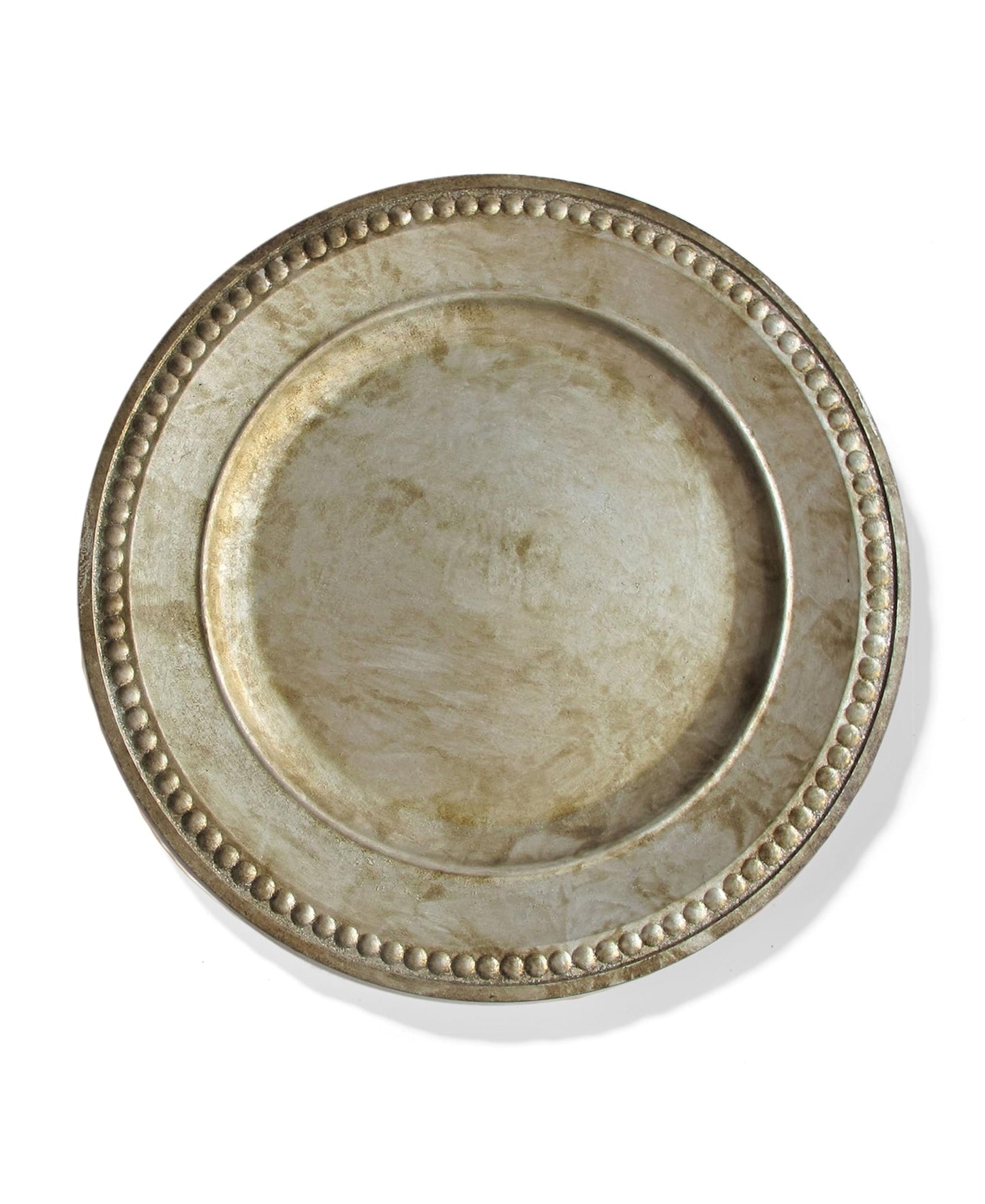 Silver Beaded Charger Plates Set of 4 13"D