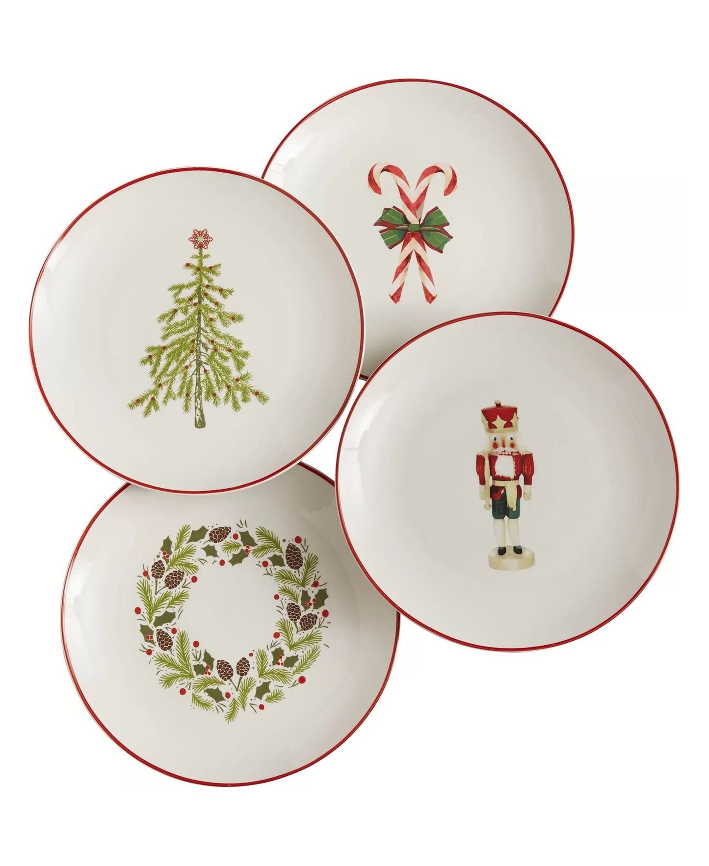 Holiday Stoneware Salad Plates, Set of 4 by American Atelier
