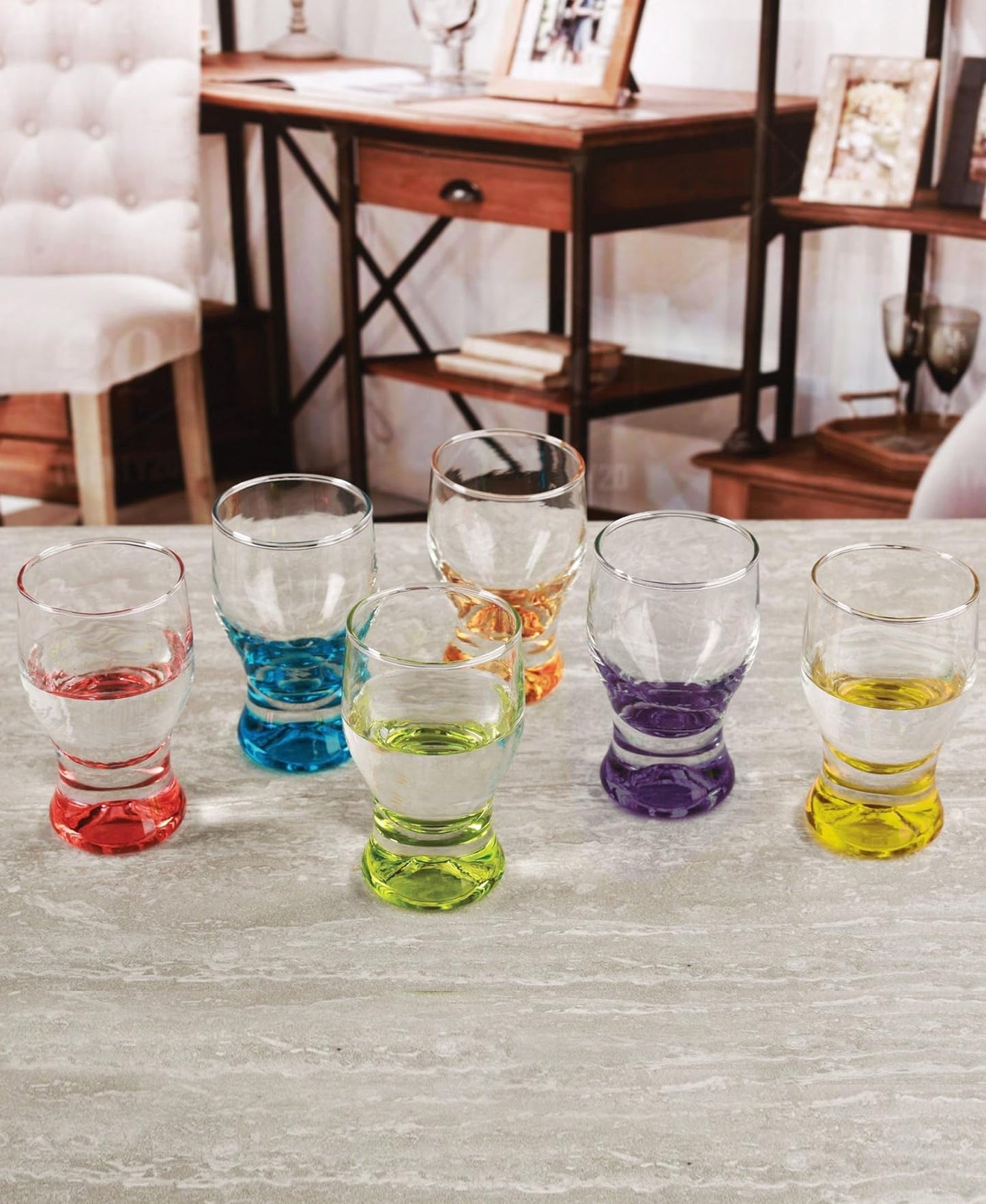 TIPSY W/STYLE SET OF 6 ASST COLORS SHOT GLASSES 1.7oz , in remailer