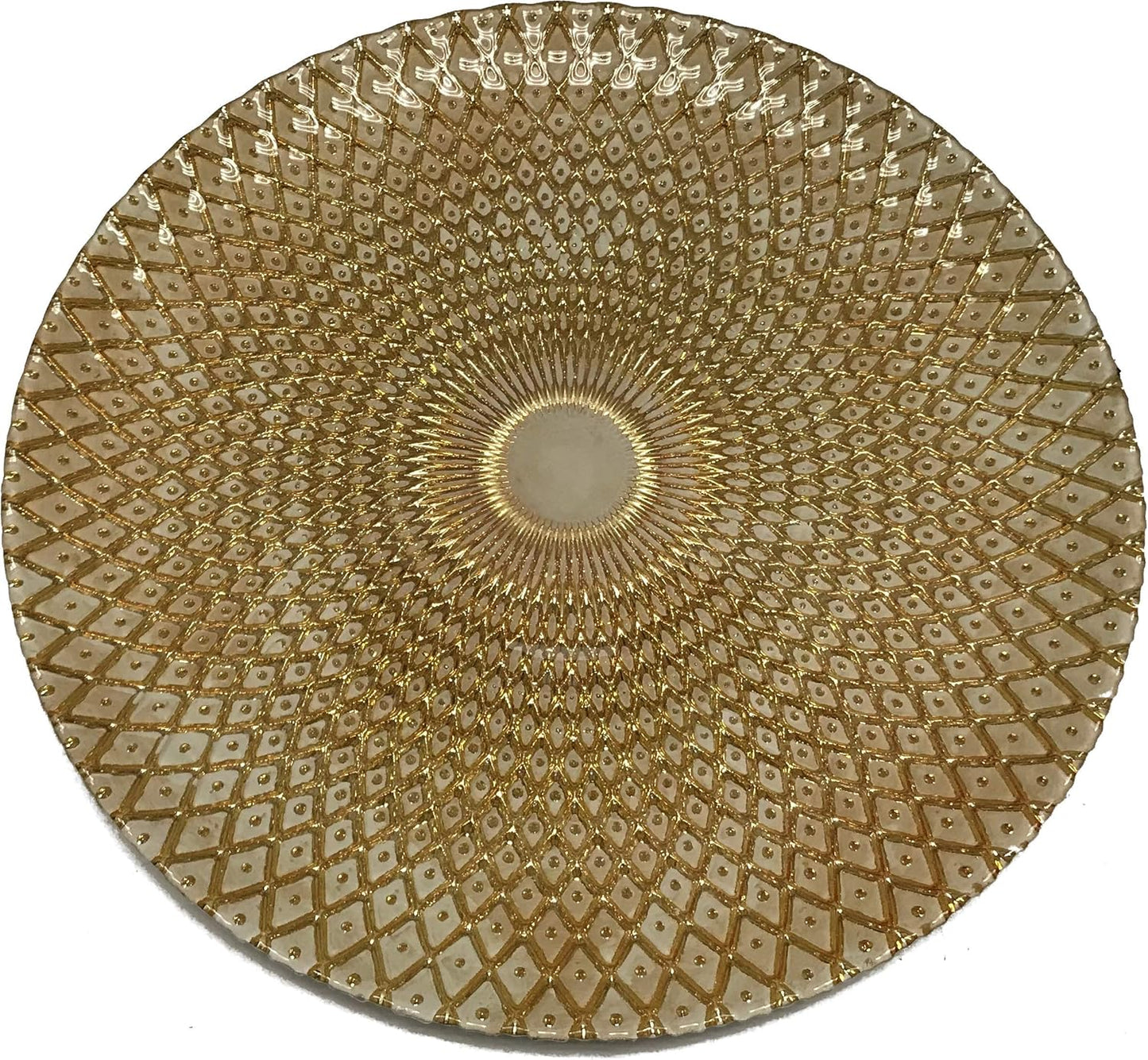 Gold and White Cut style Chargers set/4 13"