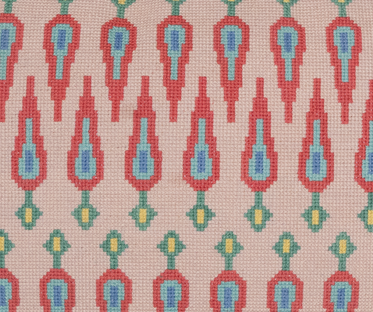 Hand Embroidered Cross-Stitch Pillow Cover 14" x 20"
