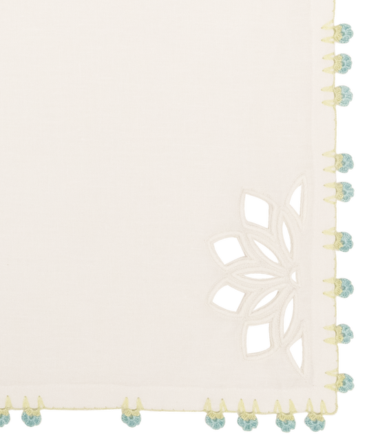 Hand Embroidered & Crochet Placemats 14" × 18" (Set of 4)