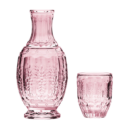 Vintage Pink Water Carafe With Tumbler 33.08oz.