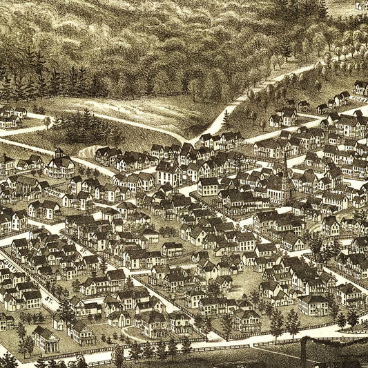 Vintage Map of Bellows Falls, Vermont 1886