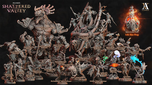 3D Printed Archvillain Games Agama Shattered Valley Tzeekul the Conqueror - Bust 28mm 32mm D&D