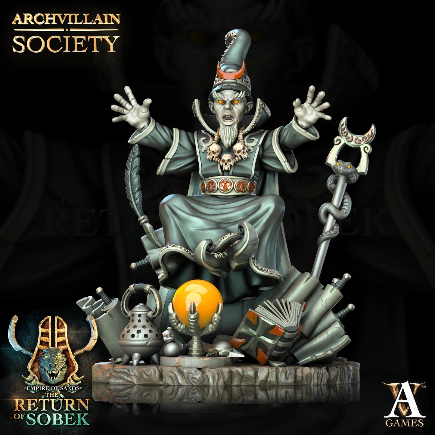 3D Printed Archvillain Games Calyphar Tzunph Society Vol. XXIV 28 32mm D&D