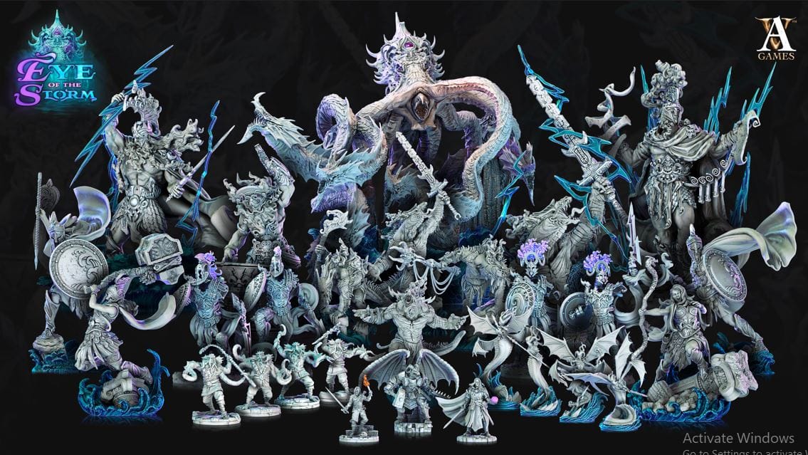 3D Printed Archvillain Games Eye of the Storm Krotos - Storm Giant Orator 28mm 32mm D&D