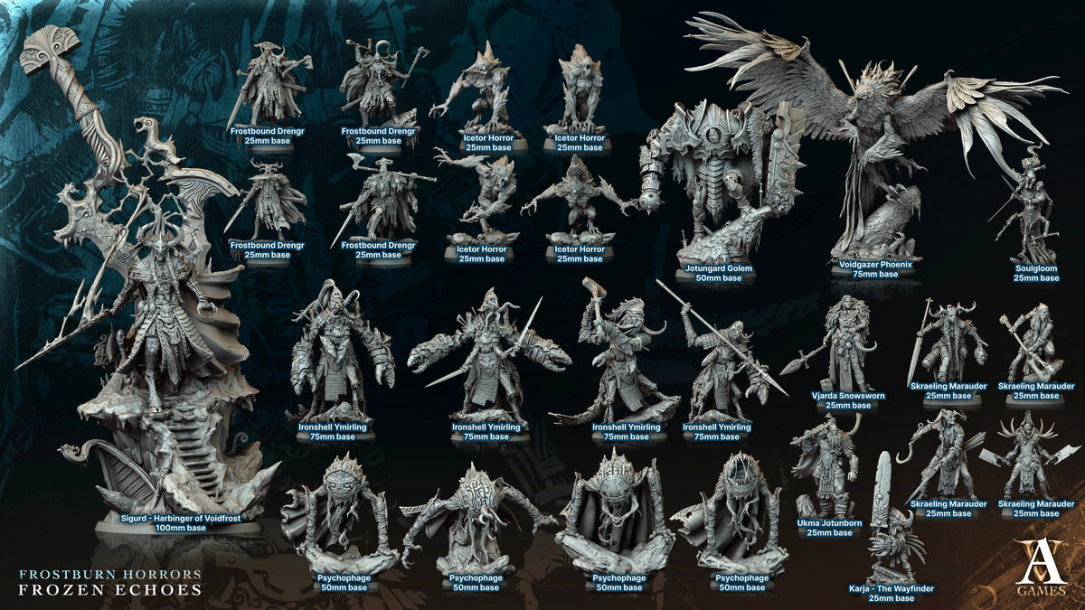 3D Printed Archvillain Games Skraeling Marauder Frostburn Horrors Frozen Echoes 28 32mm D&D