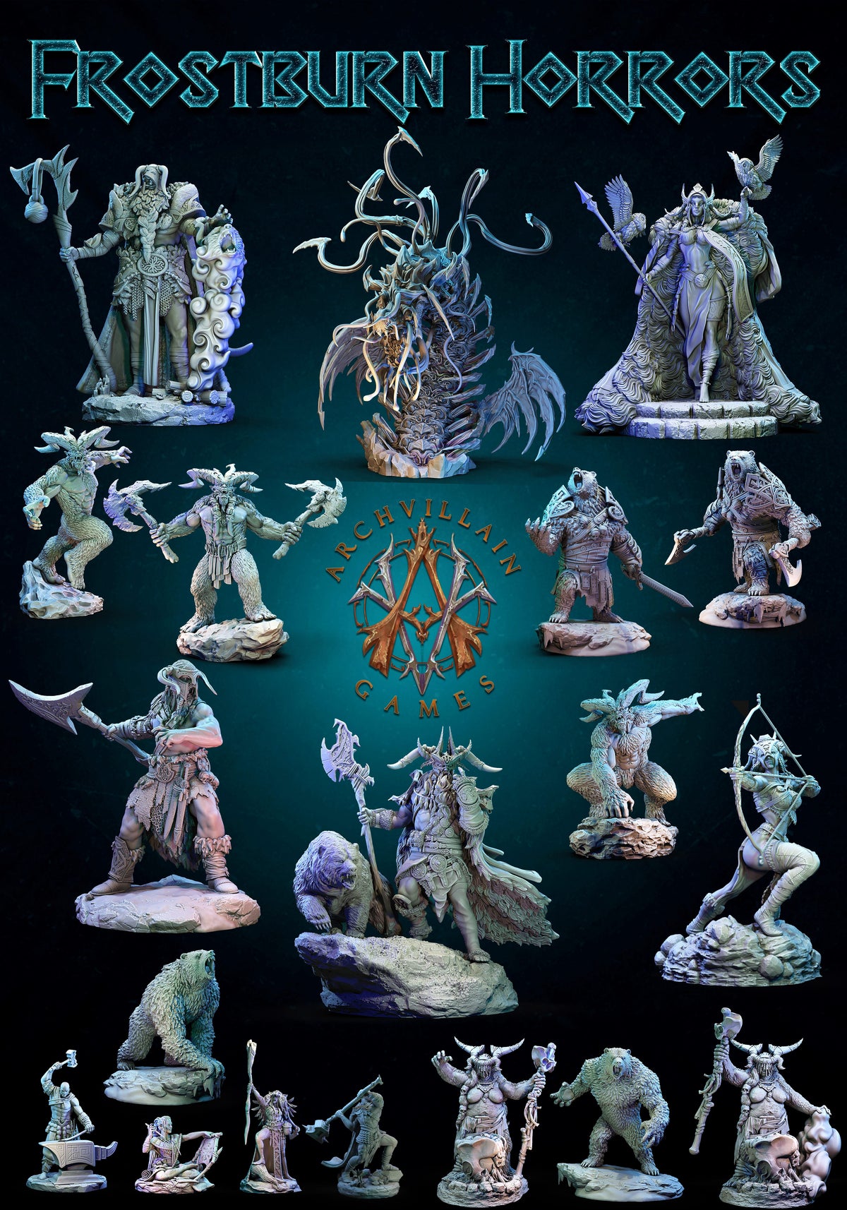 3D Printed Archvillain Games Frostburn Horrors - Rime Horror 28mm 32mm D&D