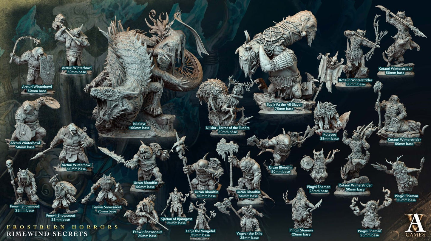 3D Printed Archvillain Games Frostburn Horrors Rimewind Secrets - Iskaldyr 28mm 32mm D&D