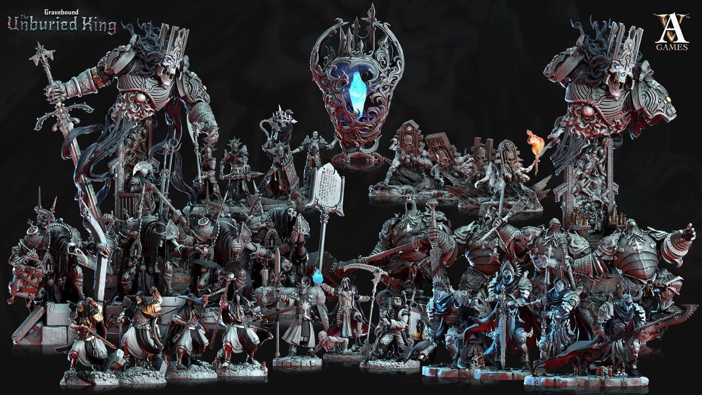 3D Printed Archvillain Games Fulgor Mortis - Gravebound The Unburied King 28 32mm D&D