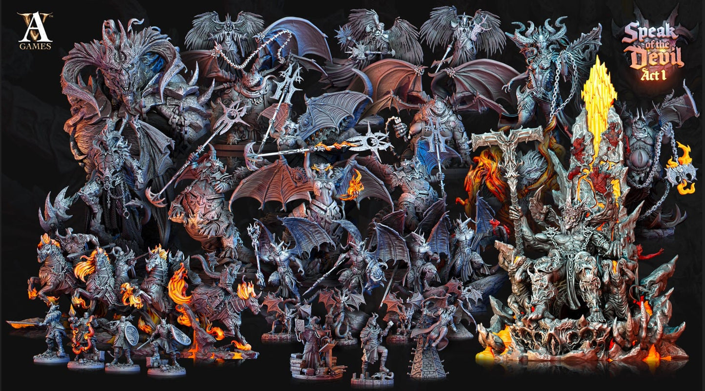 3D Printed Archvillain Games Horned Devil Speak of the Devil Act I 28 32mm D&D