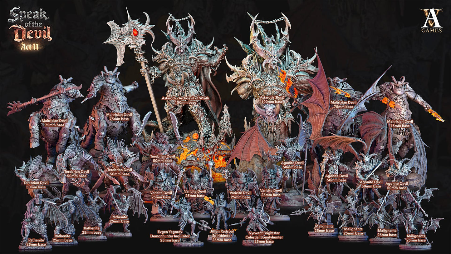 3D Printed Archvillain Games Malignants Speak of the Devil Act II 28 32mm D&D